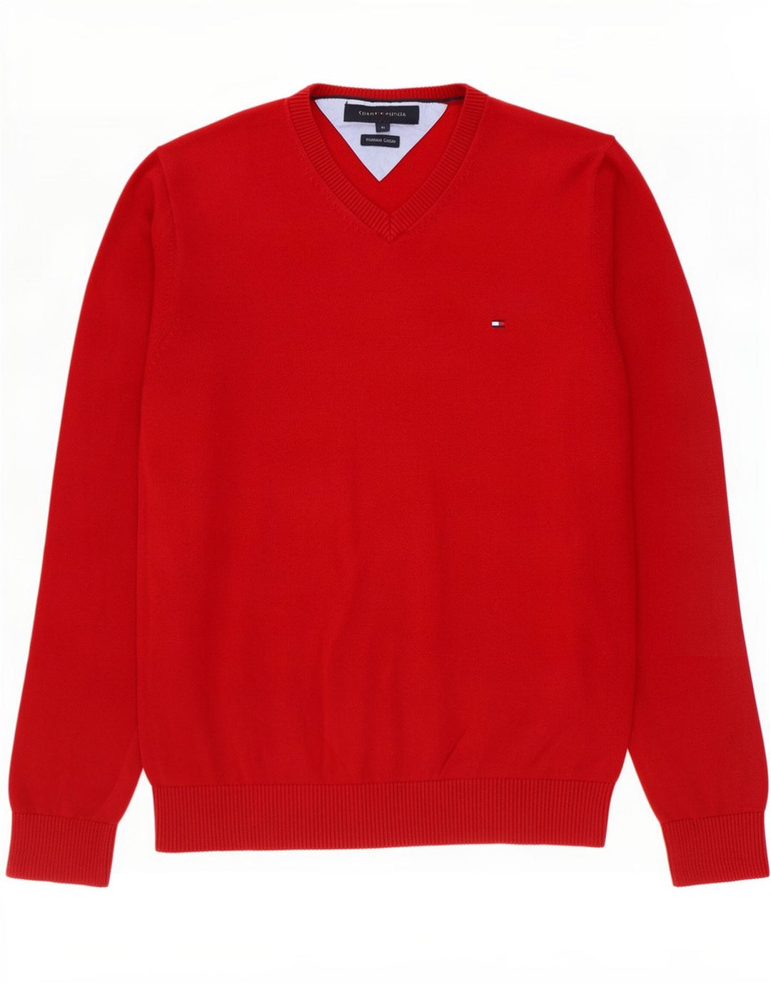 Tommy Hilfiger Herre V-hals sweater Medium Rød Bomuld