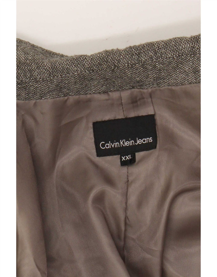 Calvin Klein Jeans Dame 1 Knap Blazer Jakke UK 20 2XL Grå