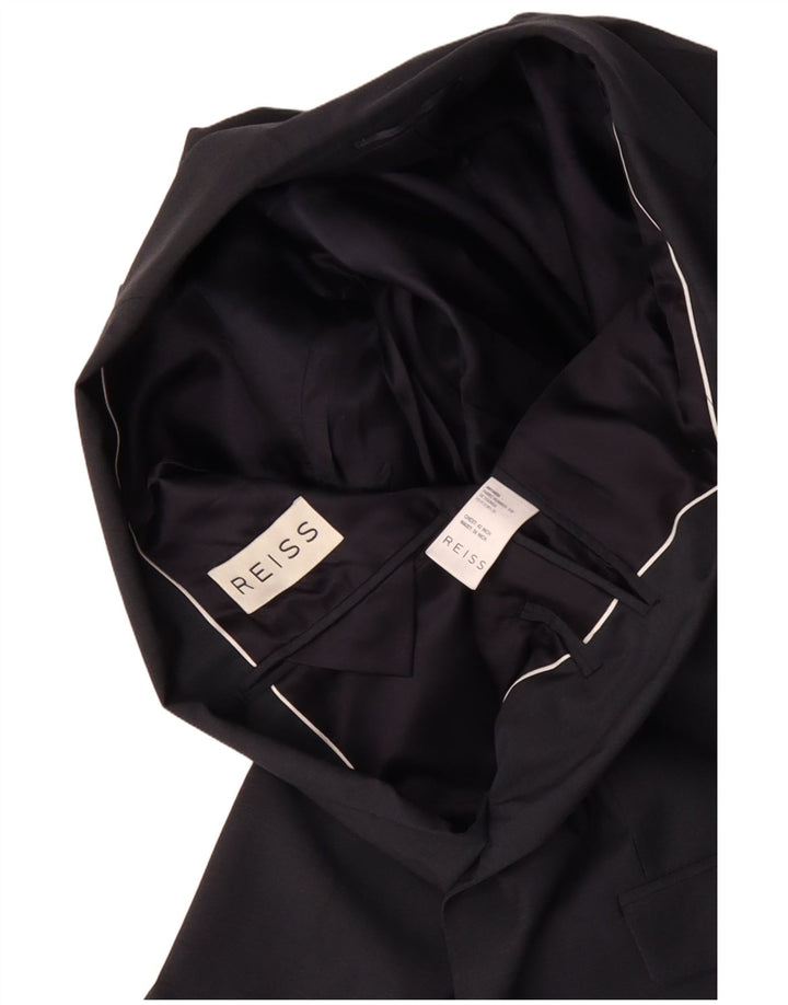 REISS blazerjakke til mænd med 1 knap UK 38 Mellem marineblå uld