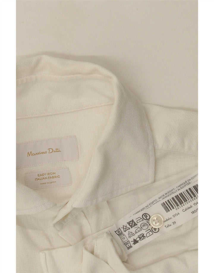Massimo Dutti Herreskjorte str. 39 Medium Hvid Bomuld