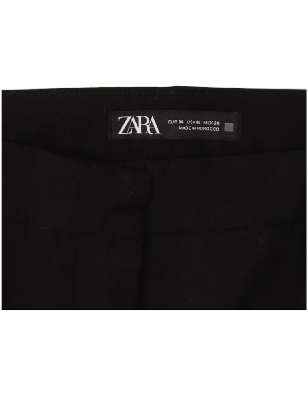 Zara Womens Cropped Trousers EU 38 Small W28 L23 Black