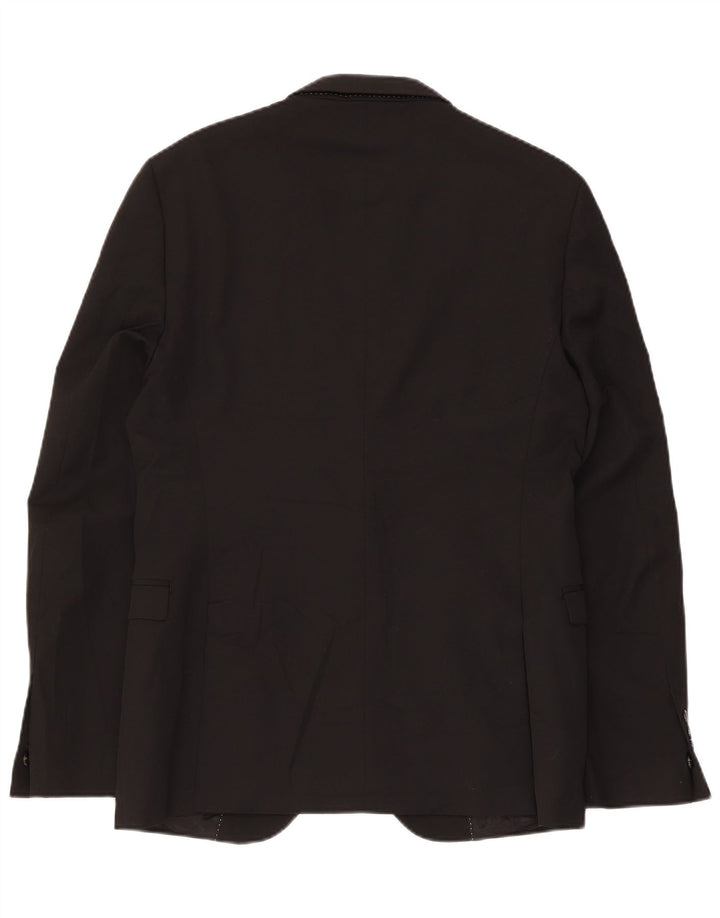 Zara Herre 2-knaps blazerjakke EU 50 Medium Sort Polyester