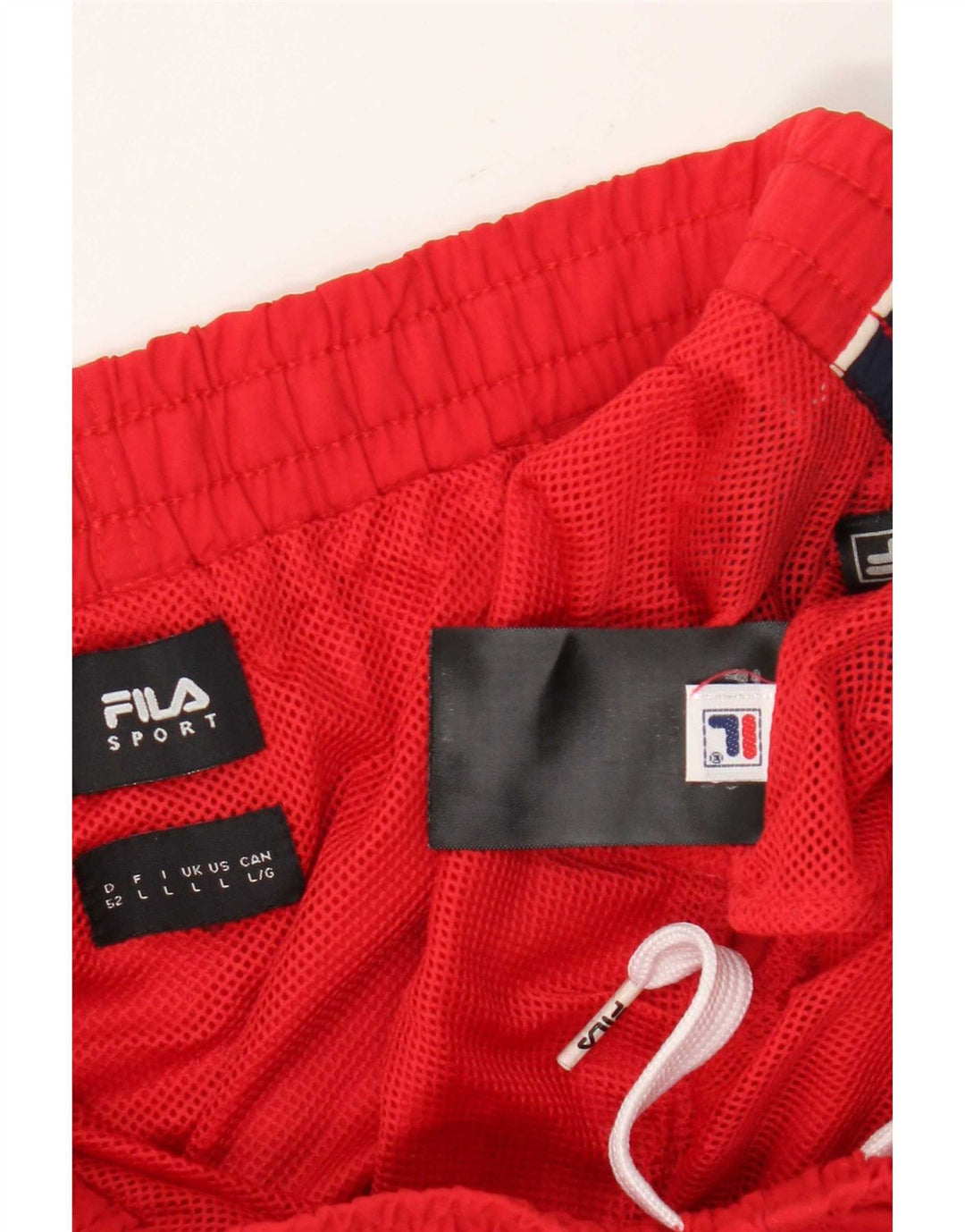Fila Herre grafiske sportsshorts store røde farveblok polyamid