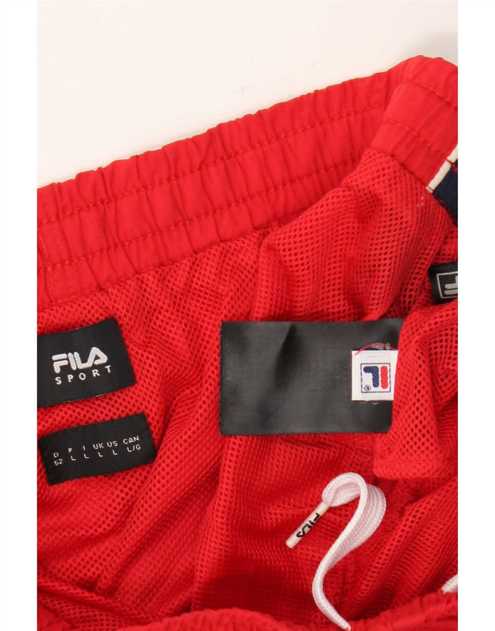 Fila Herre grafiske sportsshorts store røde farveblok polyamid