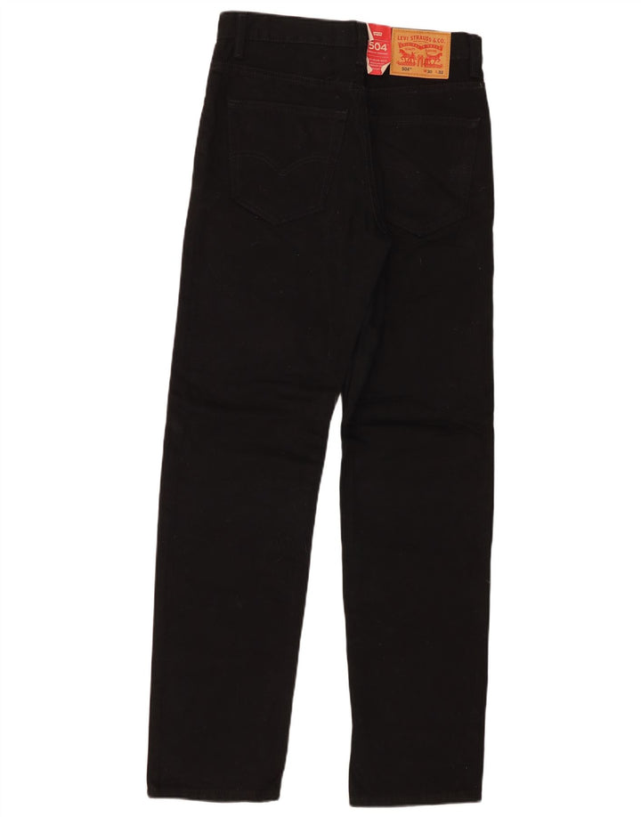 Levi's Herre 504 Regular Straight Jeans W30 L32 Sort Bomuld