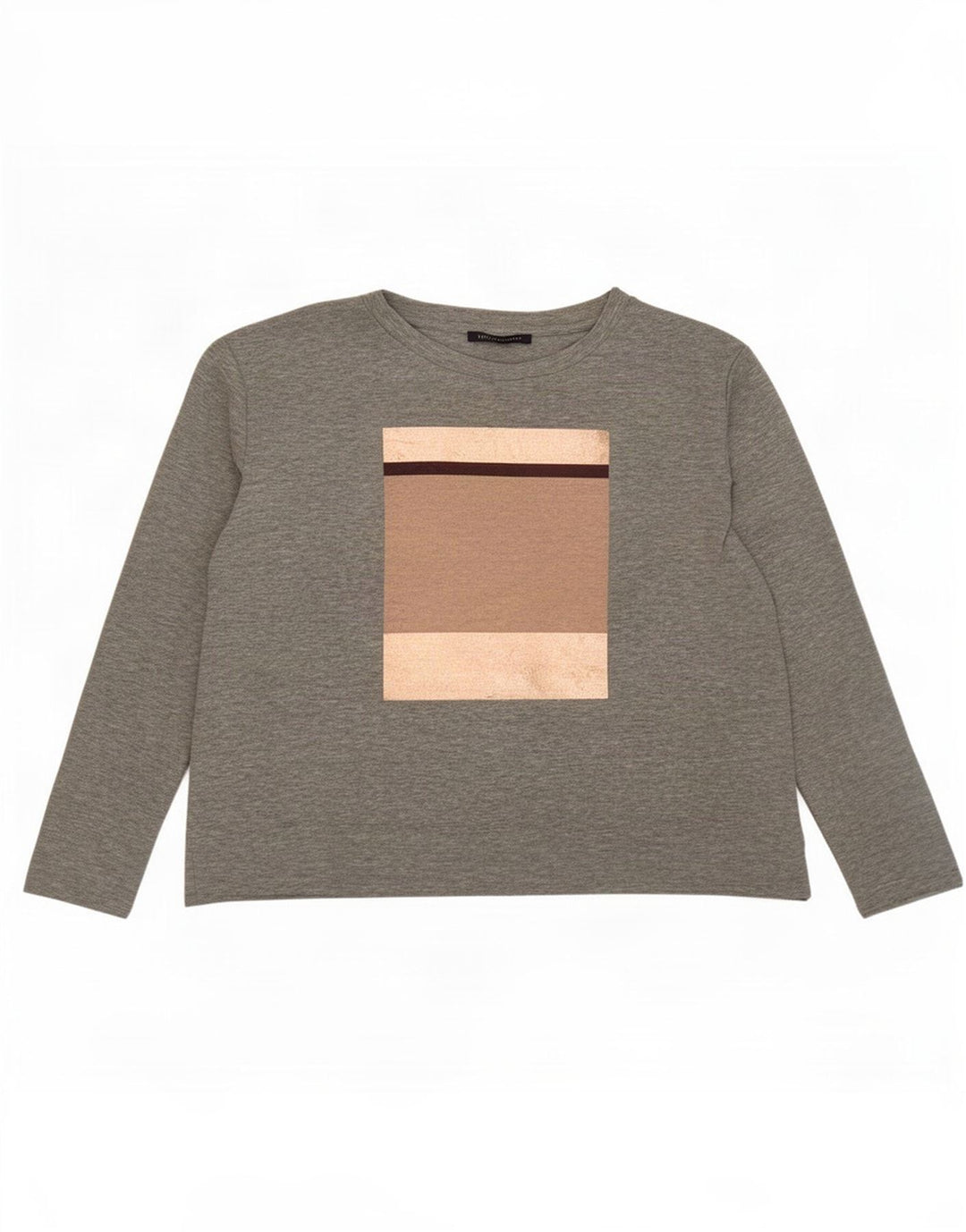 Marks & Spencer Dame Grafisk Top Langærmet UK 16 Large Grey Colourblock
