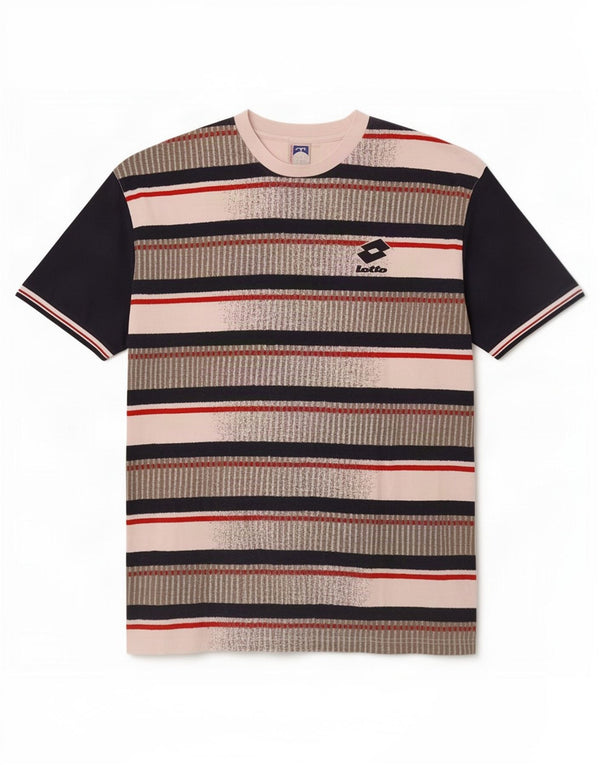 Lotto Mens T-Shirt Top 2XL Multicoloured Striped Cotton