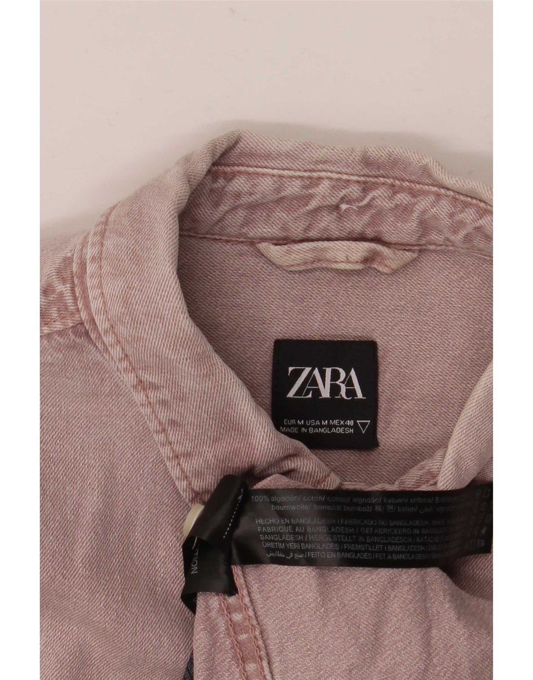Zara Herre denimskjorte Medium Lilla Bomuld