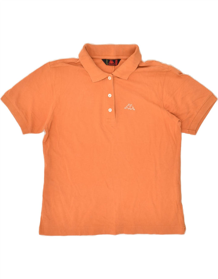 KAPPA Womens Polo Shirt UK 14 Large Orange Cotton | Vintage Kappa | Thrift | Second-Hand Kappa | Used Clothing | Messina Hembry 