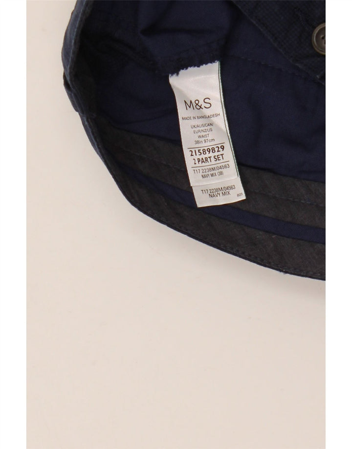 Marks & Spencer Herre Chino Shorts W38 XL Marineblå Bomuld