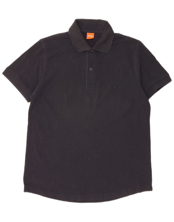 Hugo Boss Mens Polo Shirt Medium Black Cotton