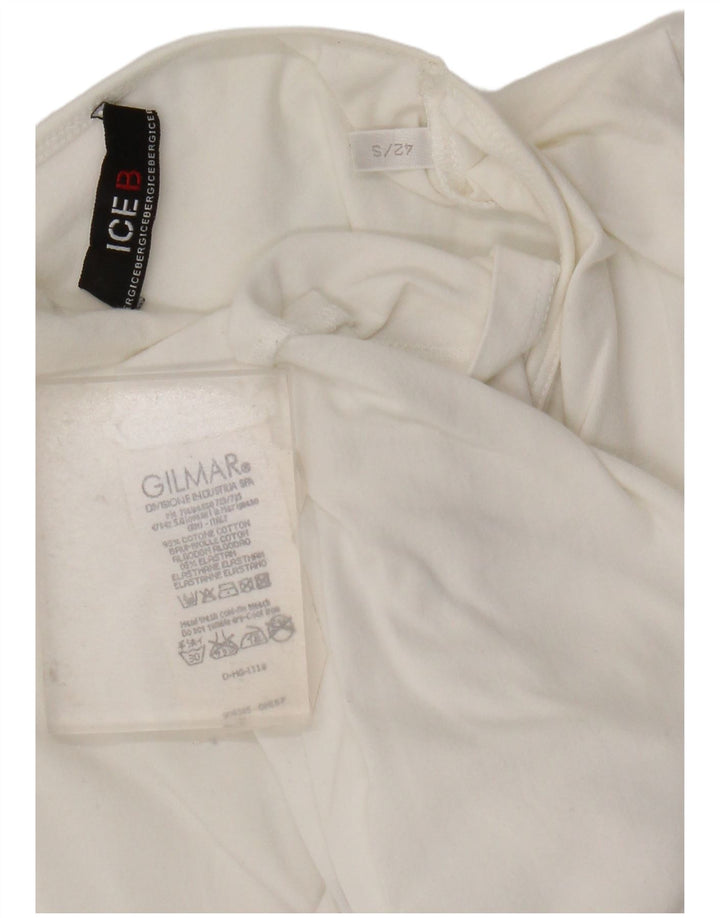 Iceberg Dame Grafisk Top Langærmet IT 42 Medium White Floral Bomuld
