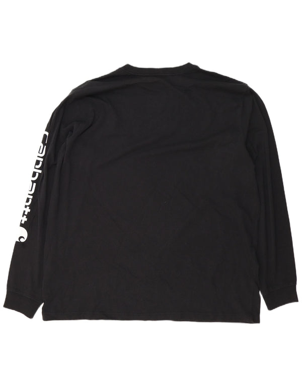 Carhartt Herre Relaxed Fit Grafisk Top Langærmet 2XL Sort Bomuld