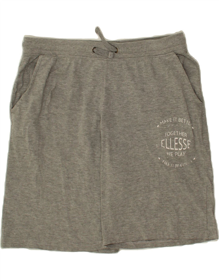 ELLESSE Mens Graphic Sport Shorts Medium  Grey Flecked Cotton Vintage Ellesse and Second-Hand Ellesse from Messina Hembry 