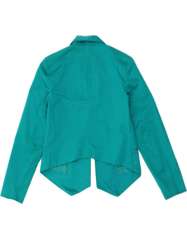 MOSSIMO Womens Asymetric Blazer Jacket UK 10 Small Blue Cotton Vintage Mossimo and Second-Hand Mossimo from Messina Hembry 