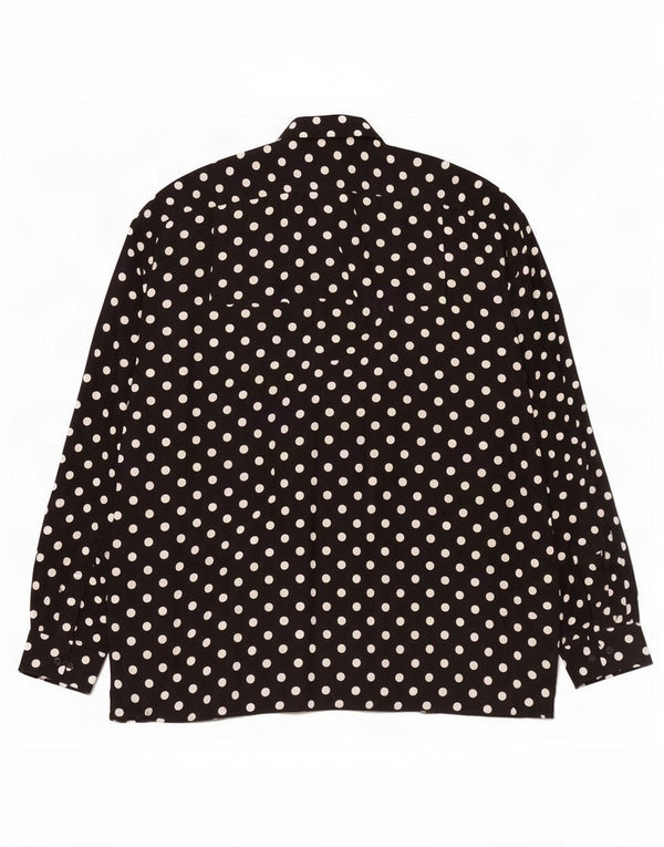 Vintage herreskjorte XL sort polka dot viskose