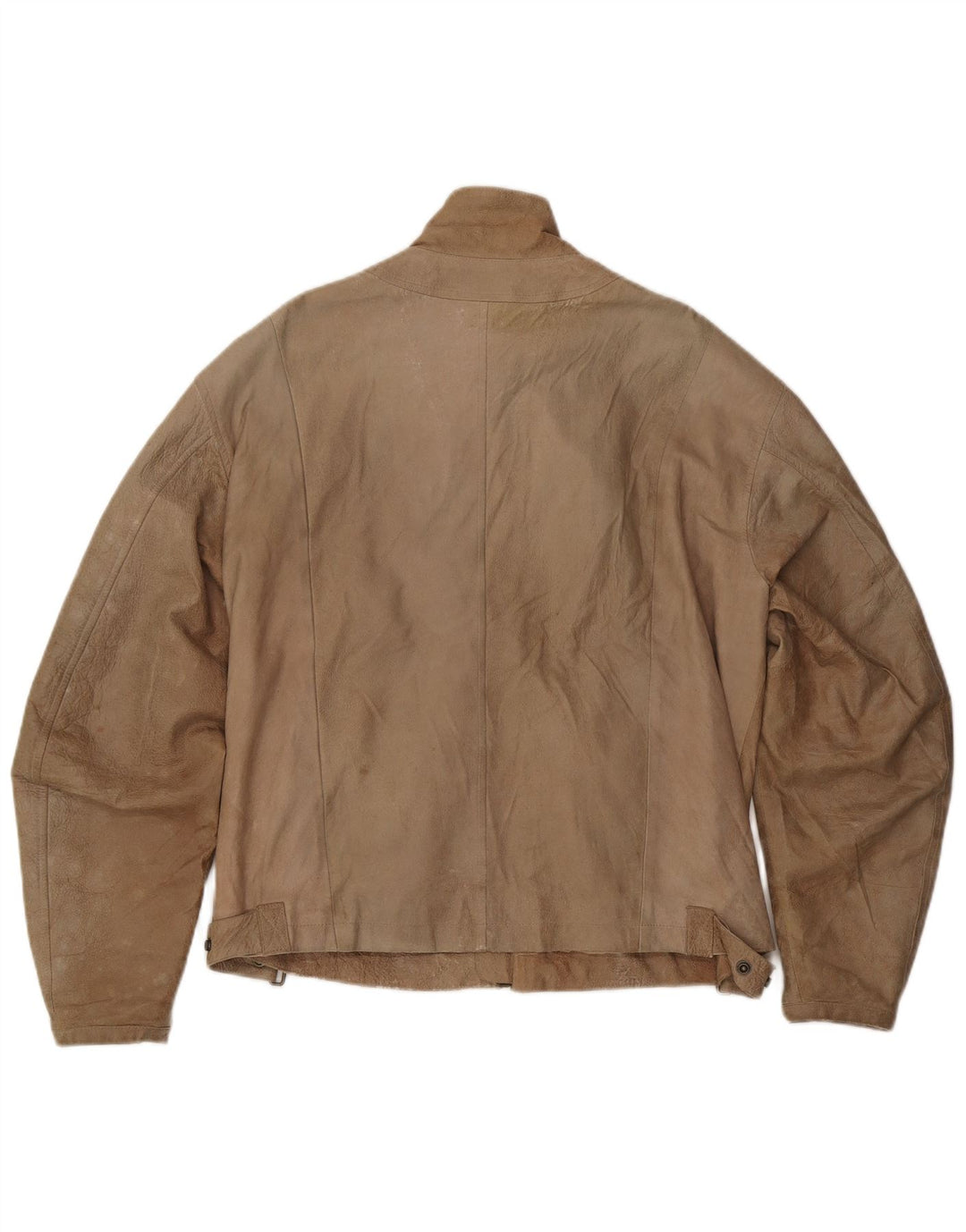 ANDREA D'AMICO Herre læder racerjakke IT 56 XL beige læder