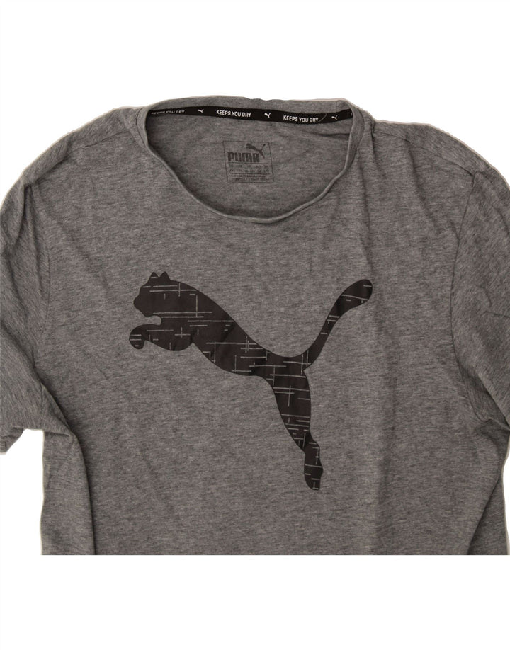 PUMA Boys Graphic T-Shirt Top 15-16 Years Grey Cotton Vintage Puma and Second-Hand Puma from Messina Hembry 