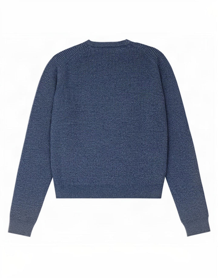 Marks & Spencer Herre sweater med rund hals XL Blå Flecked Polyamid