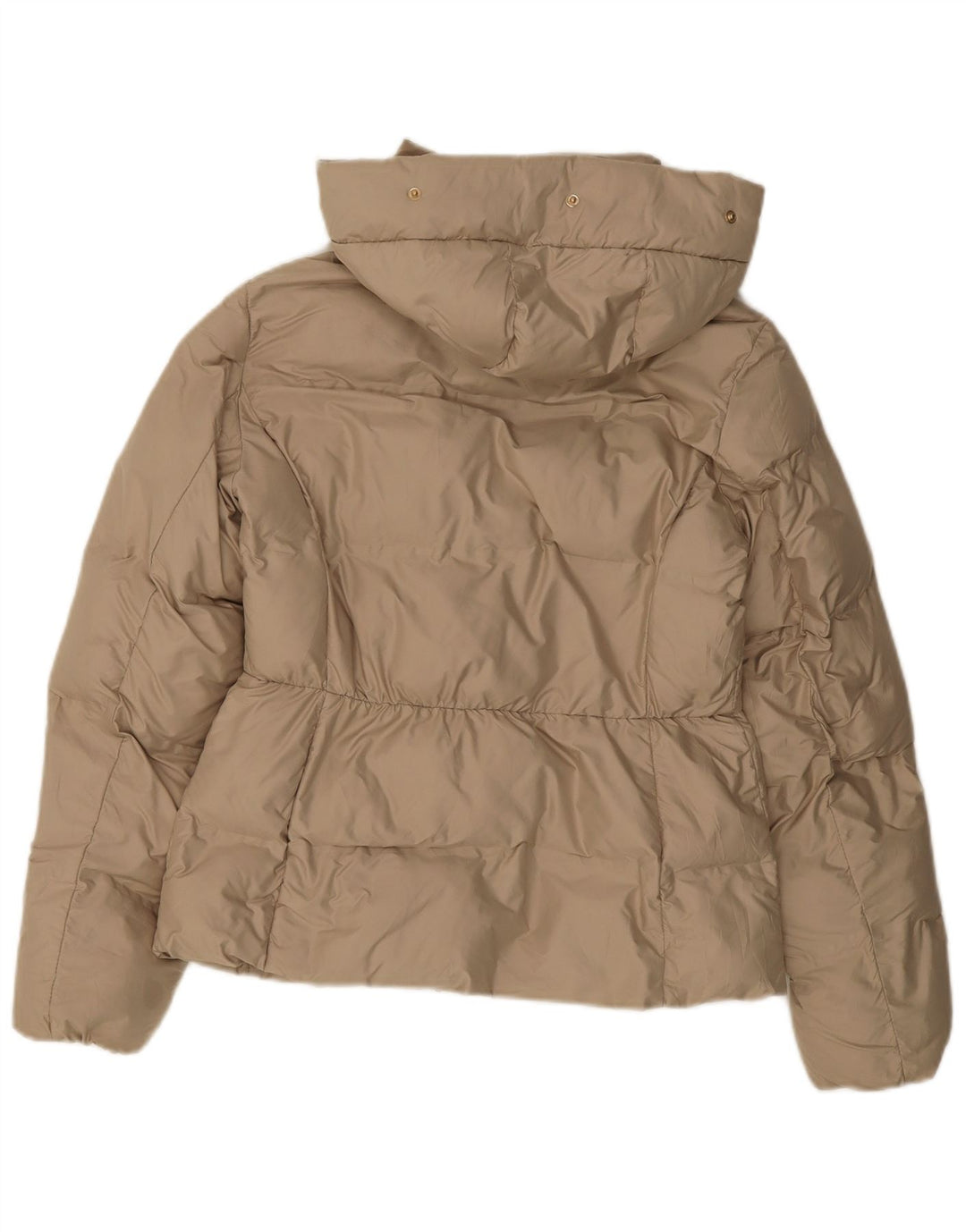 ZARA Polstret hættejakke til kvinder UK 14 Medium Beige Polyester