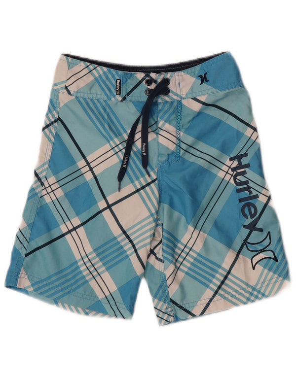 Hurley Boys grafiske svømmeshorts 5-6 år blå ternet polyester