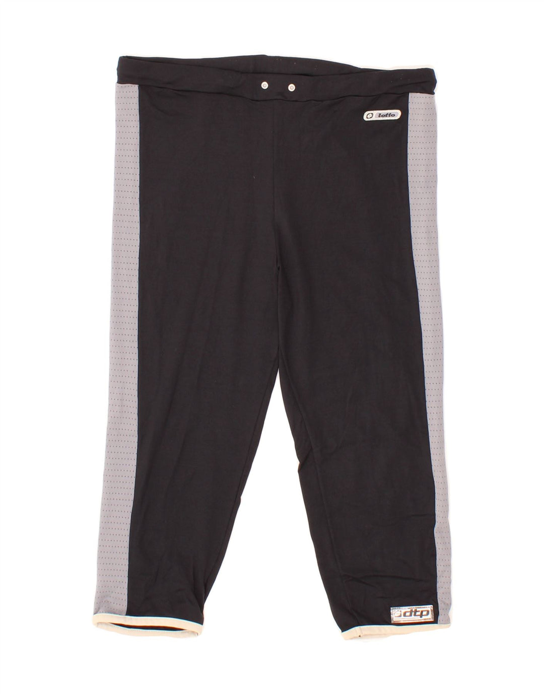 LOTTO Womens Capri Tracksuit Trousers Uk 12 Medium Black Colourblock Vintage Lotto and Second-Hand Lotto from Messina Hembry 