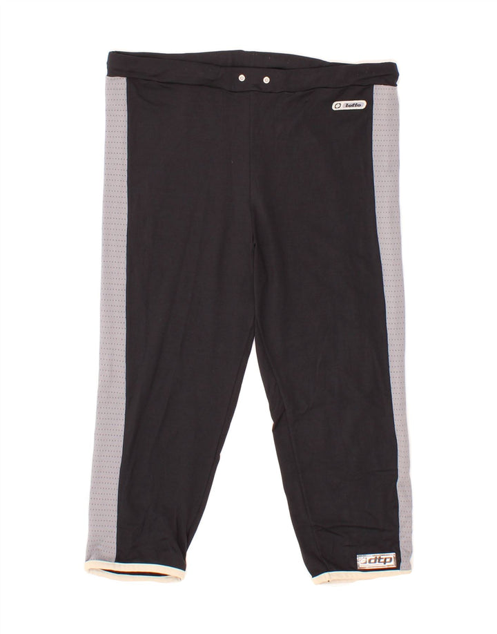 LOTTO Womens Capri Tracksuit Trousers Uk 12 Medium Black Colourblock Vintage Lotto and Second-Hand Lotto from Messina Hembry 