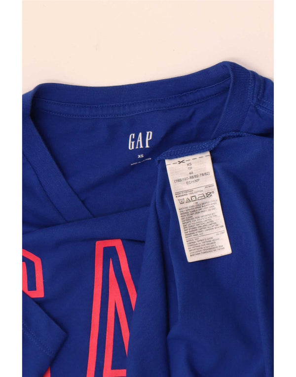 Gap Herre Grafisk T-Shirt Top XS Blå Bomuld