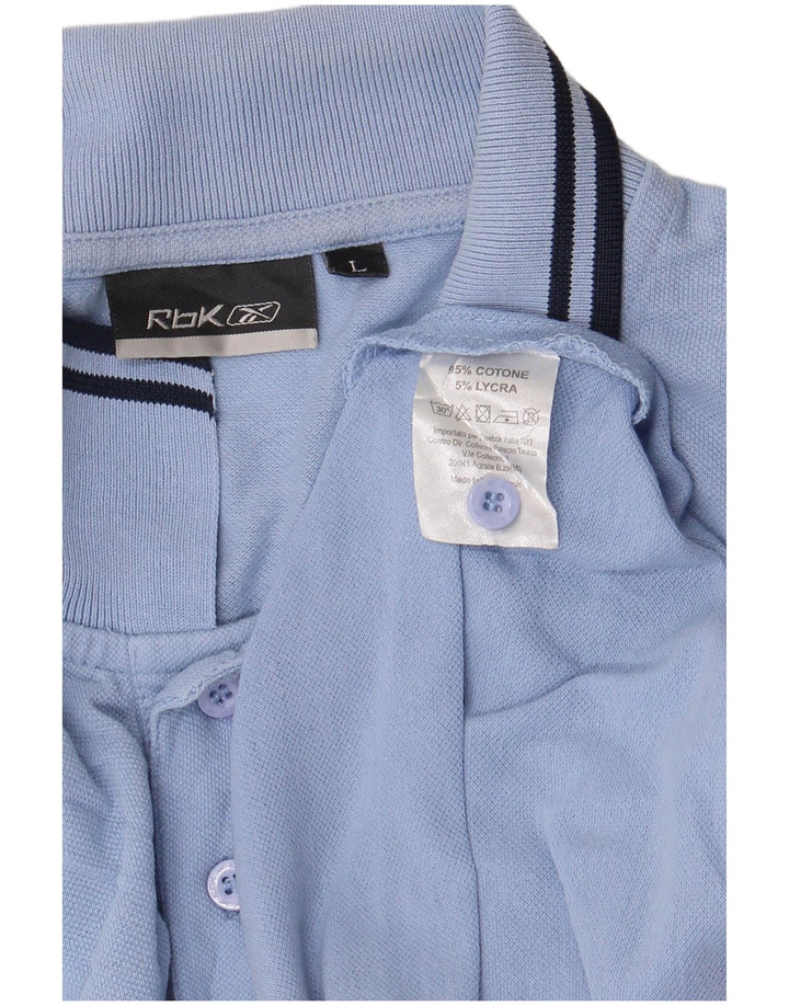 REEBOK Herre poloshirt Stor blå bomuld