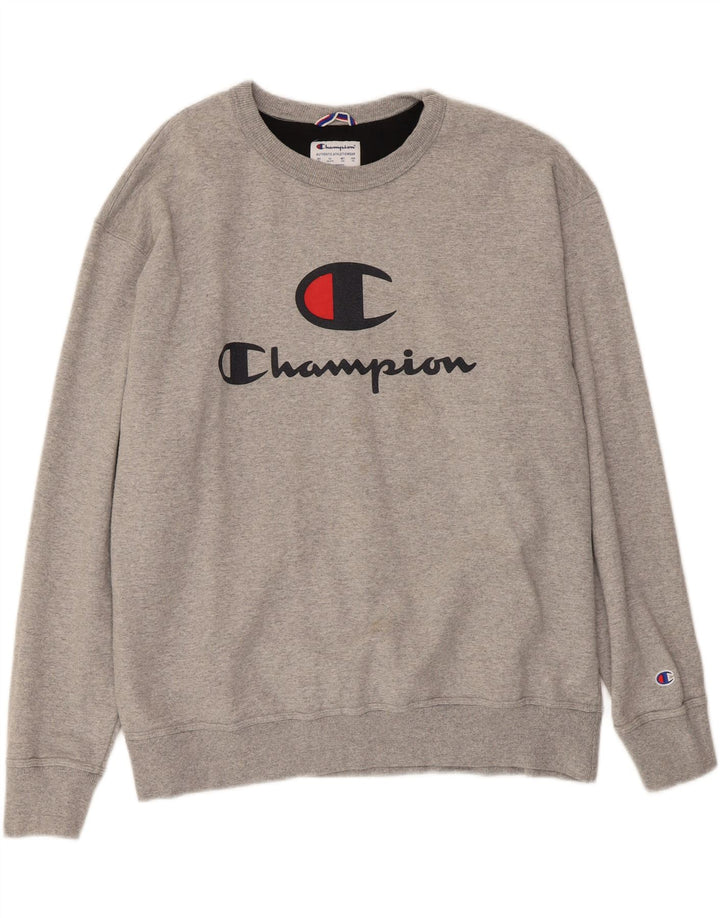 CHAMPION Mens Graphic Sweatshirt Jumper 2XL Grey Cotton Vintage Champion and Second-Hand Champion from Messina Hembry 