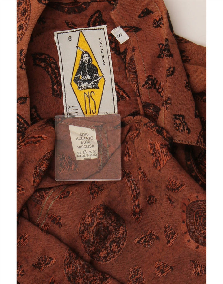 VINTAGE Mens Shirt Small Brown Geometric Acetate Vintage Vintage and Second-Hand Vintage from Messina Hembry 