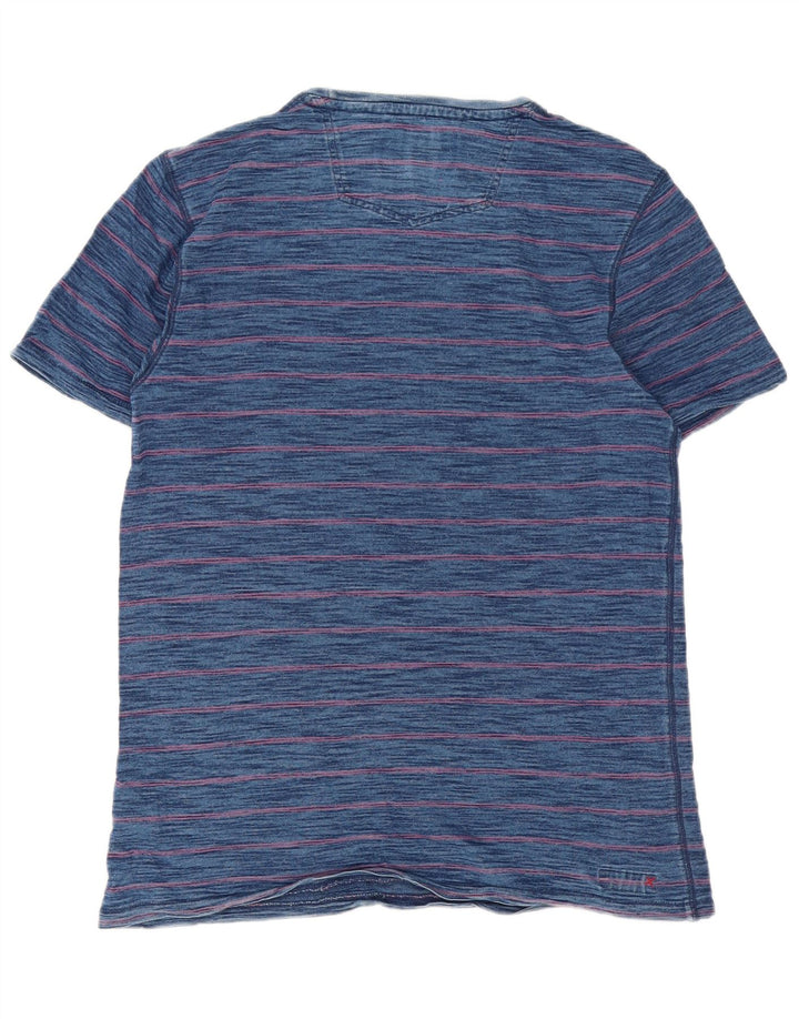 Fat Face Herre T-Shirt Top Medium Marineblå Nålestribet bomuld