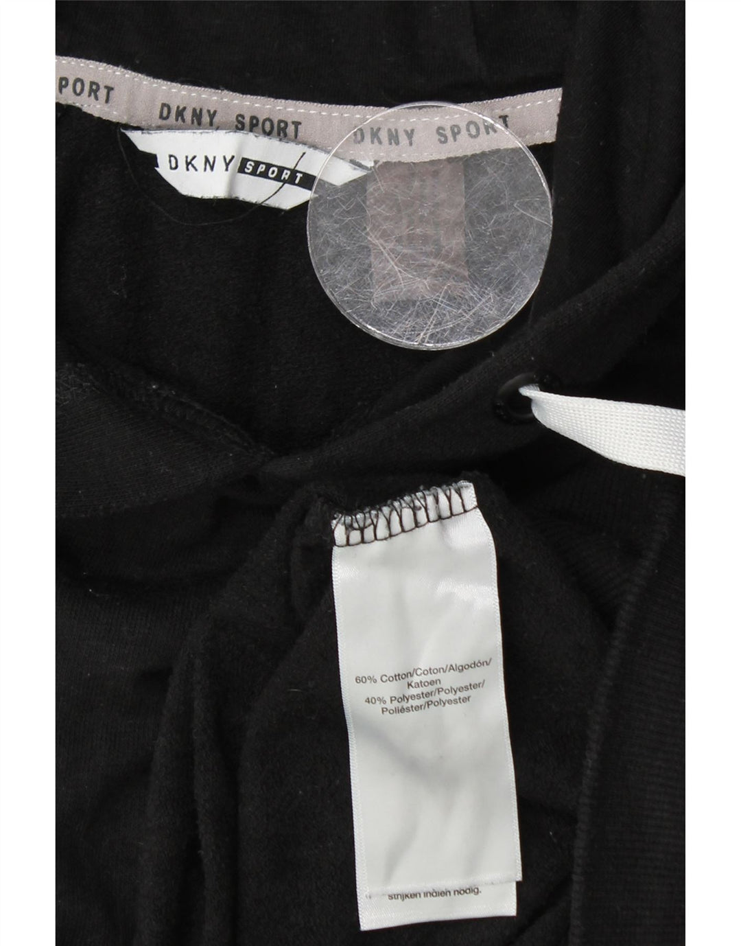 DKNY Dame Hættetrøje UK 14 Medium Sort Bomuld