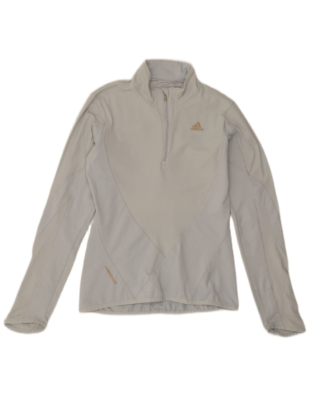 Adidas Dame Climacool Pullover med lynlås-hals Træningsdragt Top UK 10 Lille Grå