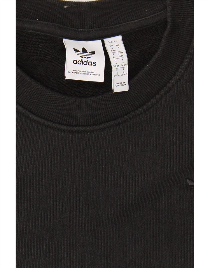ADIDAS Womens Oversized Sweatshirt Jumper UK 8/10 Small Black Cotton Vintage Adidas and Second-Hand Adidas from Messina Hembry 