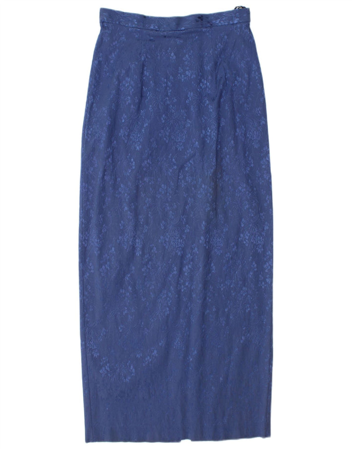 MONSOON Dame Twilight Maxi Pencil Skirt UK 12 Medium W26 Blue Floral