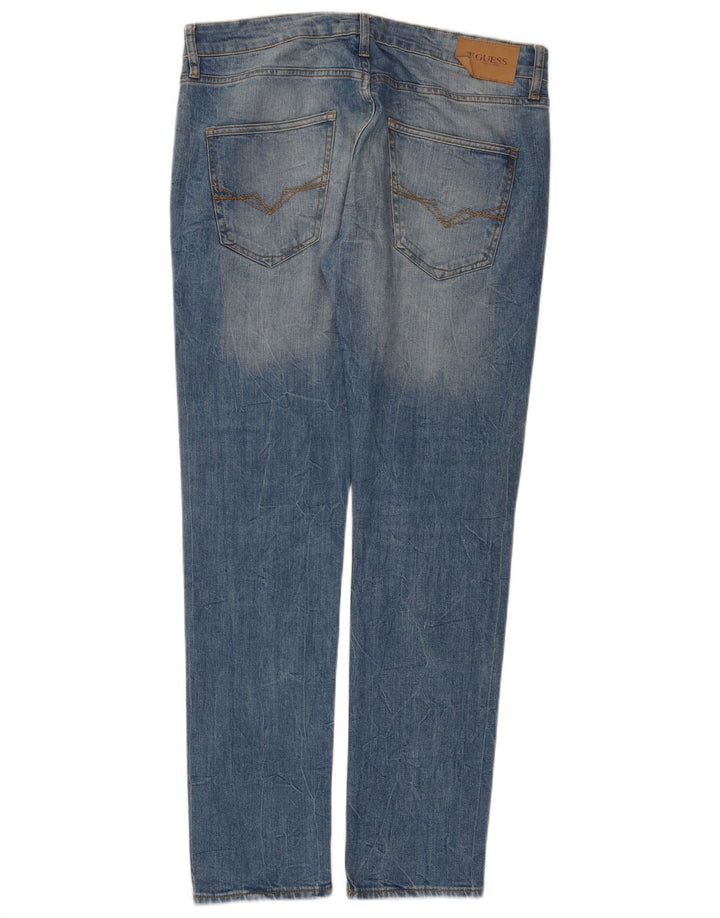 Guess Herre Distressed Slim Jeans W33 L32 Blå Bomuld