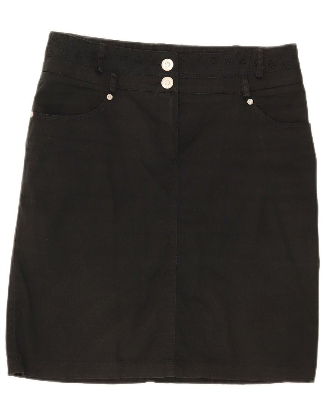 LUISA SPAGNOLI Womens Straight Skirt Medium W30  Black Cotton