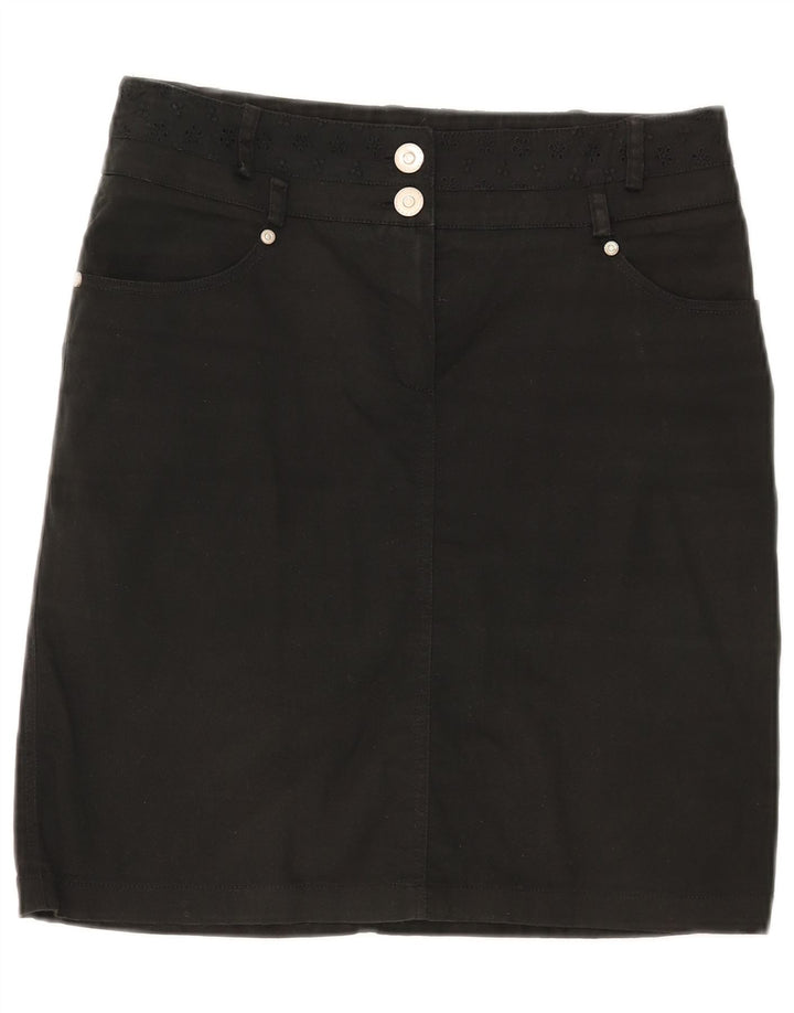 LUISA SPAGNOLI Womens Straight Skirt Medium W30  Black Cotton