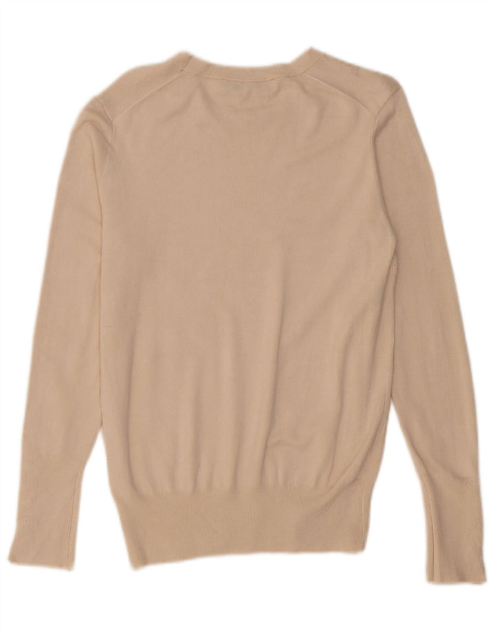 Zara Dame Boat Neck Jumper Sweater UK 12 Medium Beige