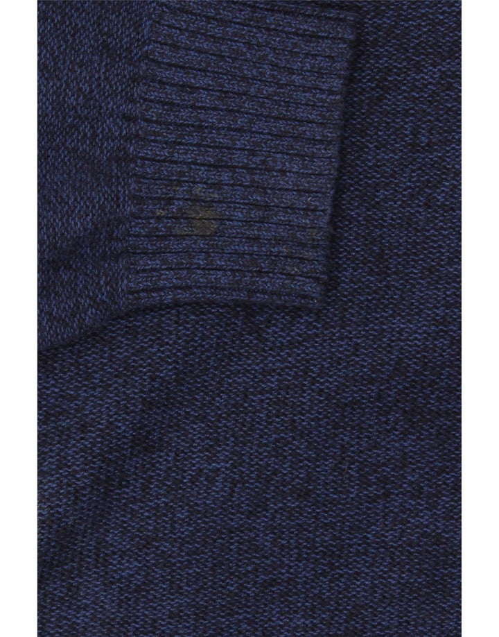 L.L.Bean Herre Button Neck Sweater 2XL Navyblå Flecked Bomuld