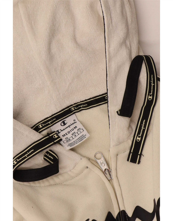 Champion Womens Graphic Crop Hættetrøje med lynlås UK 14 Medium White