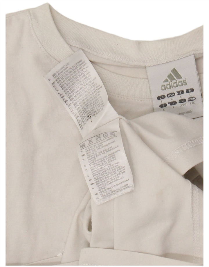 ADIDAS T-shirt top til kvinder DK 14 Stor råhvid bomuld