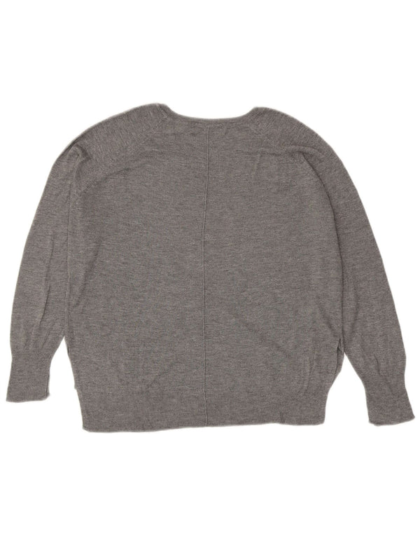 Zara Dame Boat Neck Jumper Sweater UK 14 Medium Grey