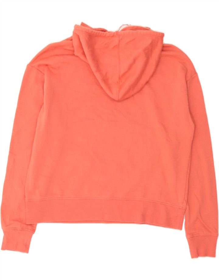 REEBOK Womens Graphic Oversized Hoodie Jumper UK 14 Medium Orange Cotton Vintage Reebok and Second-Hand Reebok from Messina Hembry 