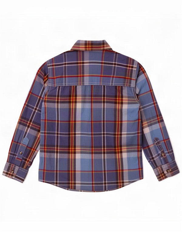 Benetton Boys Shirt 4-5 Years XS Blue Plaid Cotton