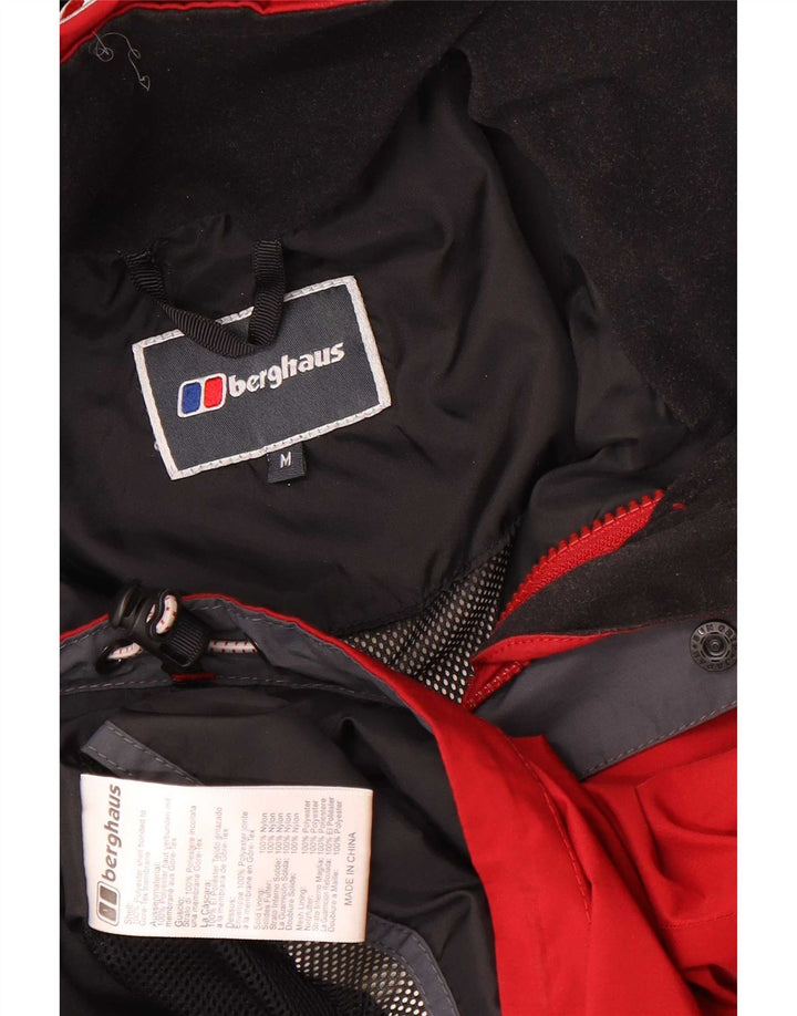 Berghaus Regnjakke med hætte til mænd UK 38 Medium Rød Polyester