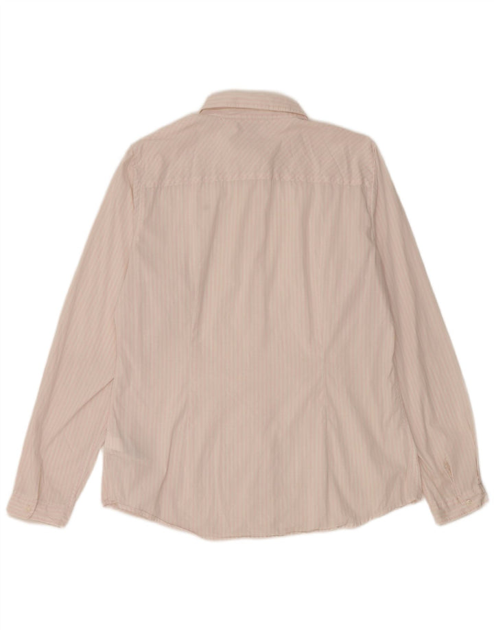 Tommy Hilfiger dameskjorte US 12 Stor hvid stribet bomuld