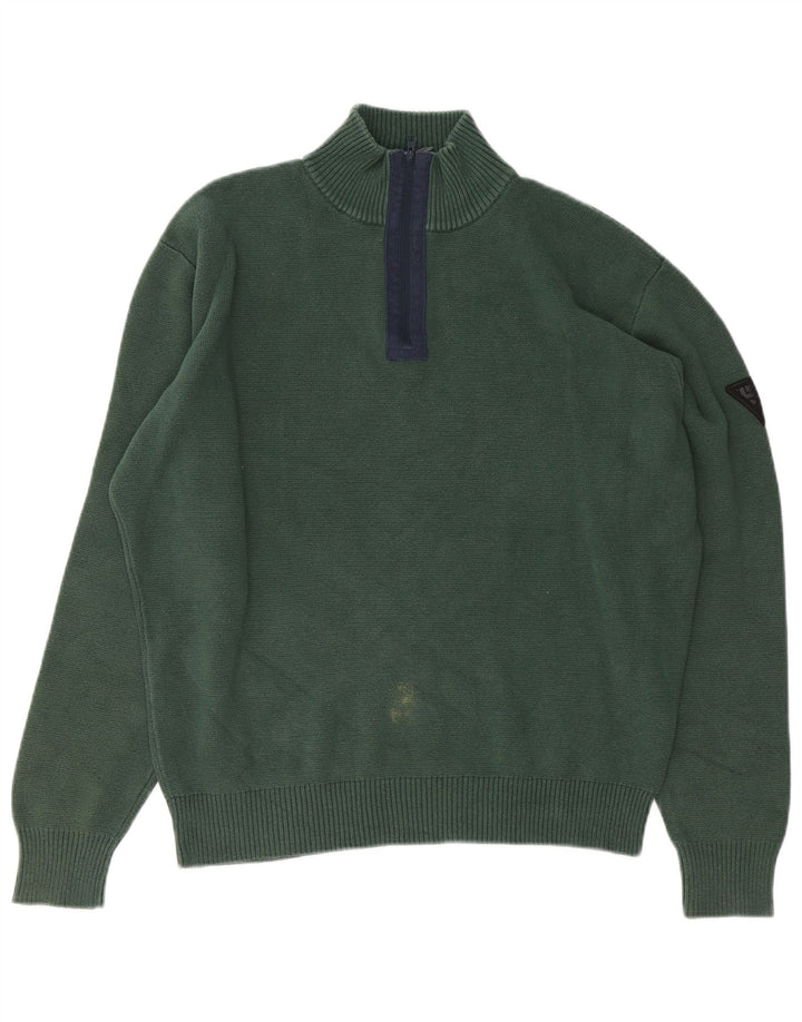 Musto Herre Zip Neck Jumper Sweater Stor Grøn Bomuld