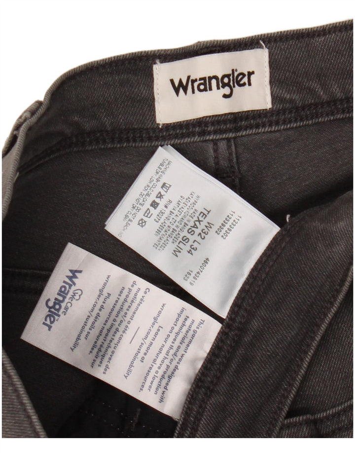 Wrangler Herre Texas Slim Jeans W32 L34 Grå Bomuld